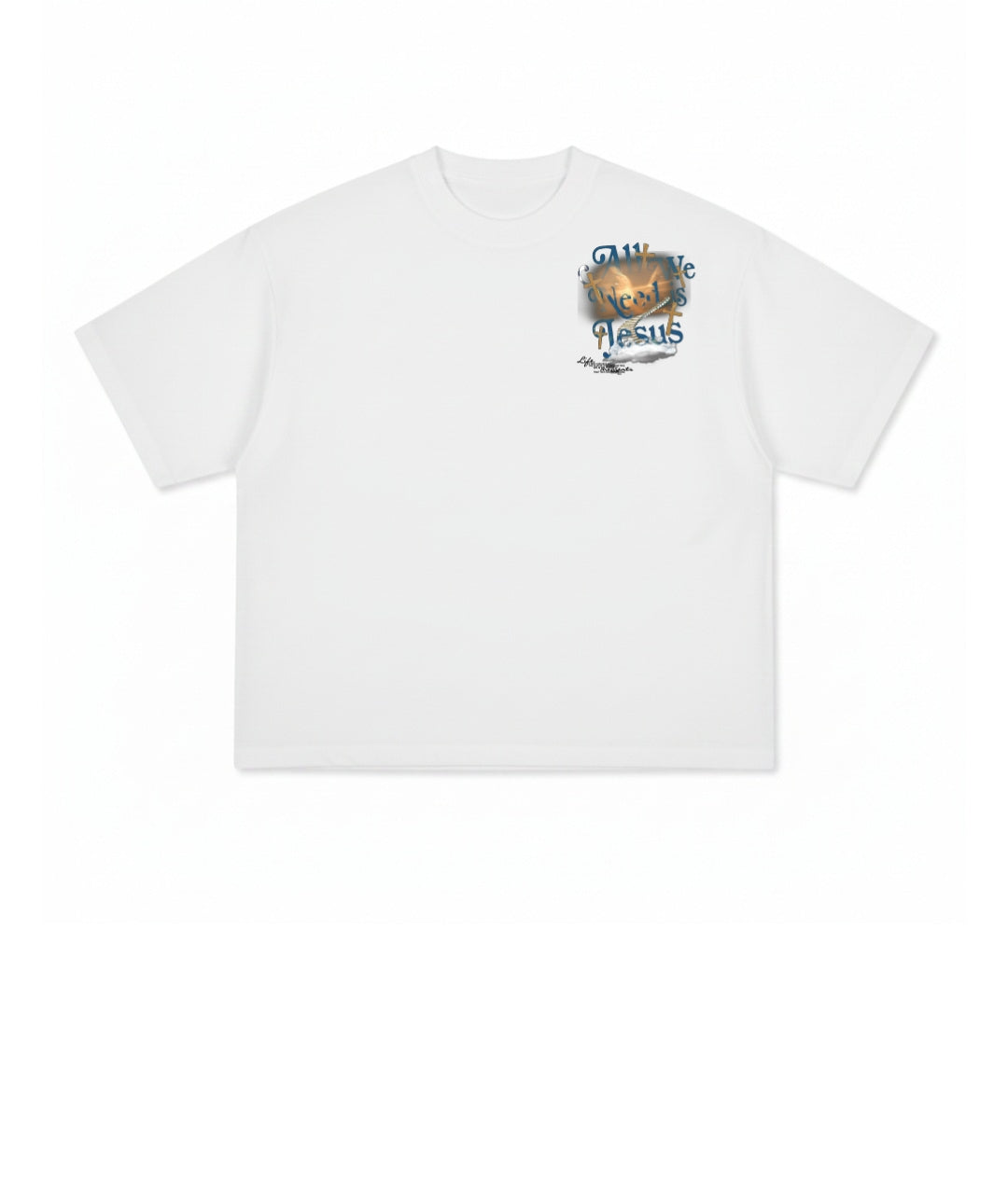 All We Need Is Jesus Oversized Tee White – Bomura Streetwear