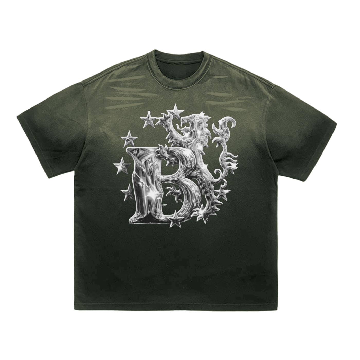 Bomura Inferno Lion Emblem Washed Monogram Tee