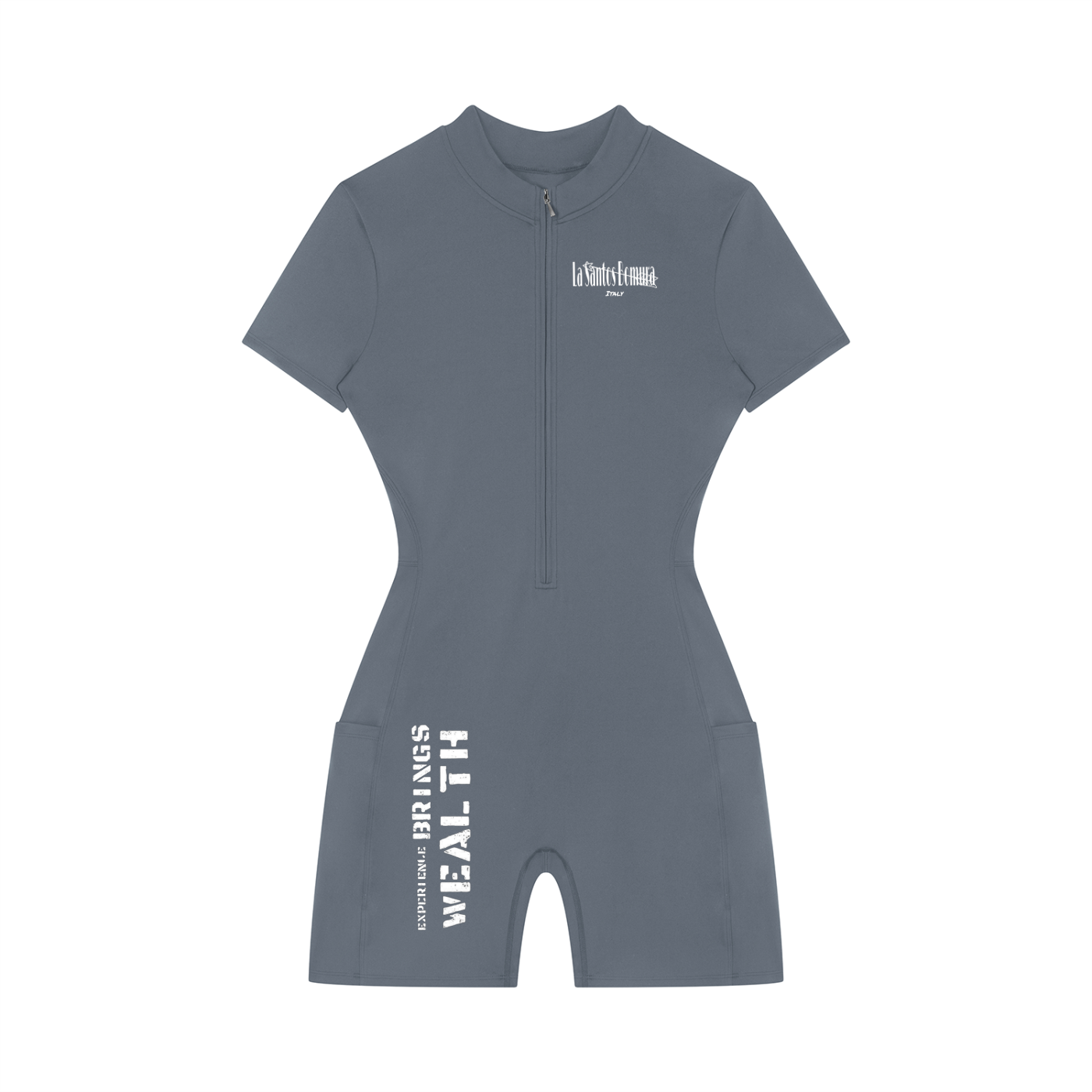 Women's Quarter-Zip Short Sleeve Romper