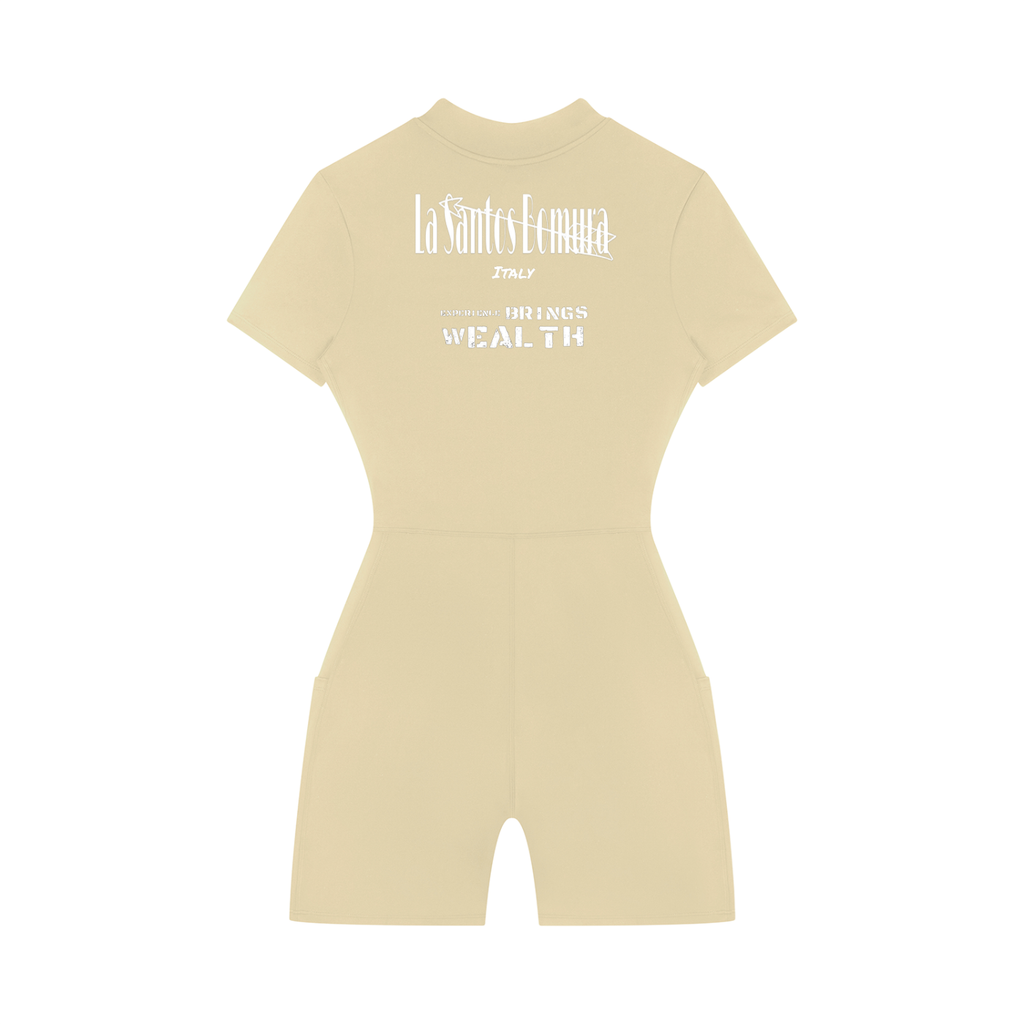 Women's Quarter-Zip Short Sleeve Romper