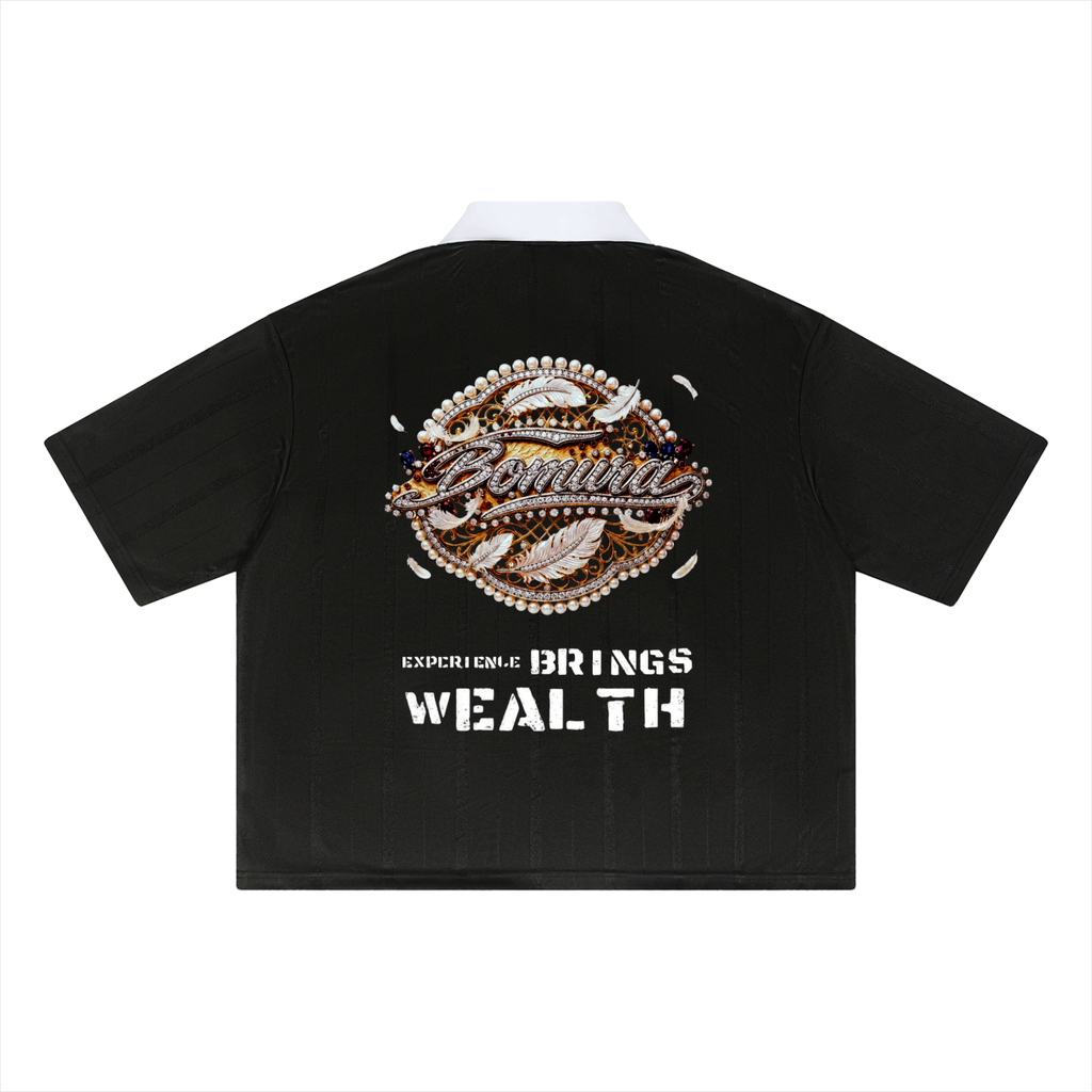 Bomura Medallion "Calcio" Striped Boxy Jersey