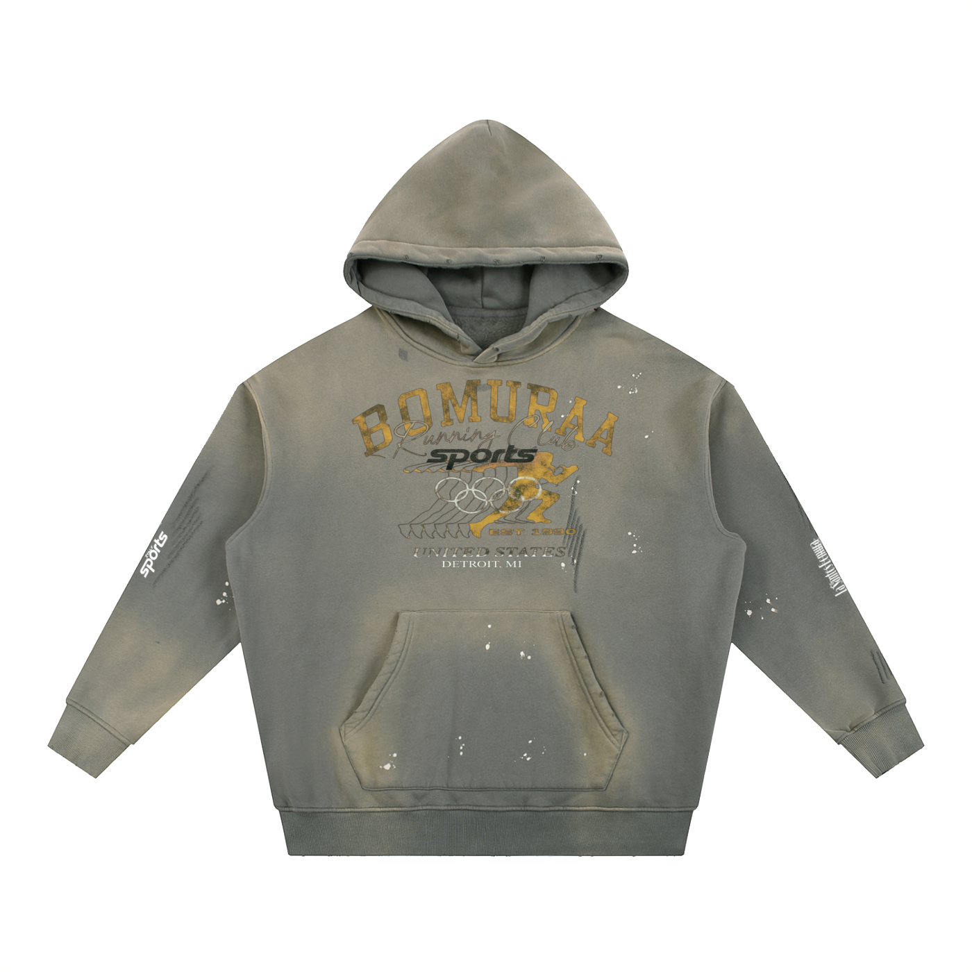 Bomuraa Athletic Vintage Detroit Fleece Hoodie