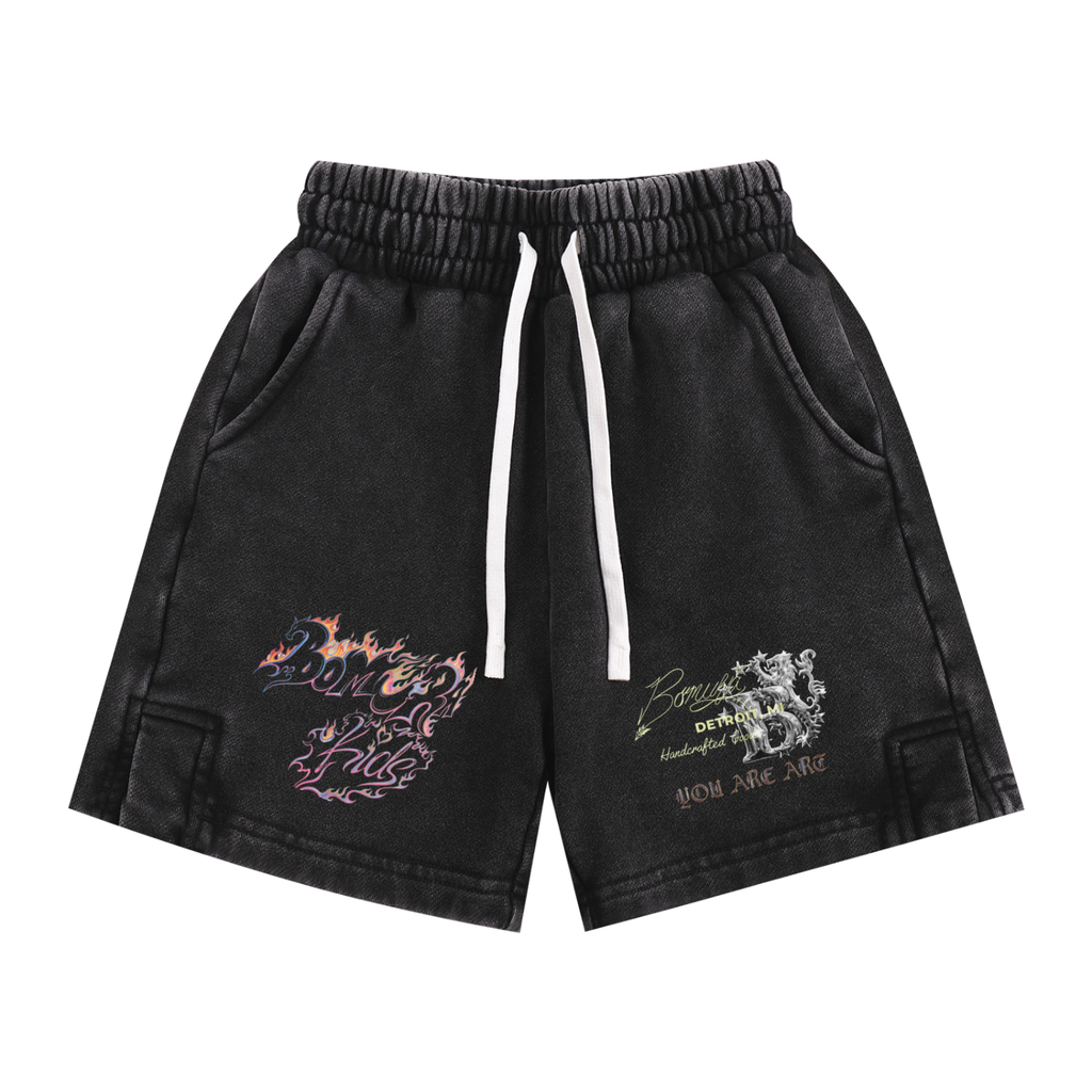 Bomura Kids "You Are Art" Snow Wash Shorts