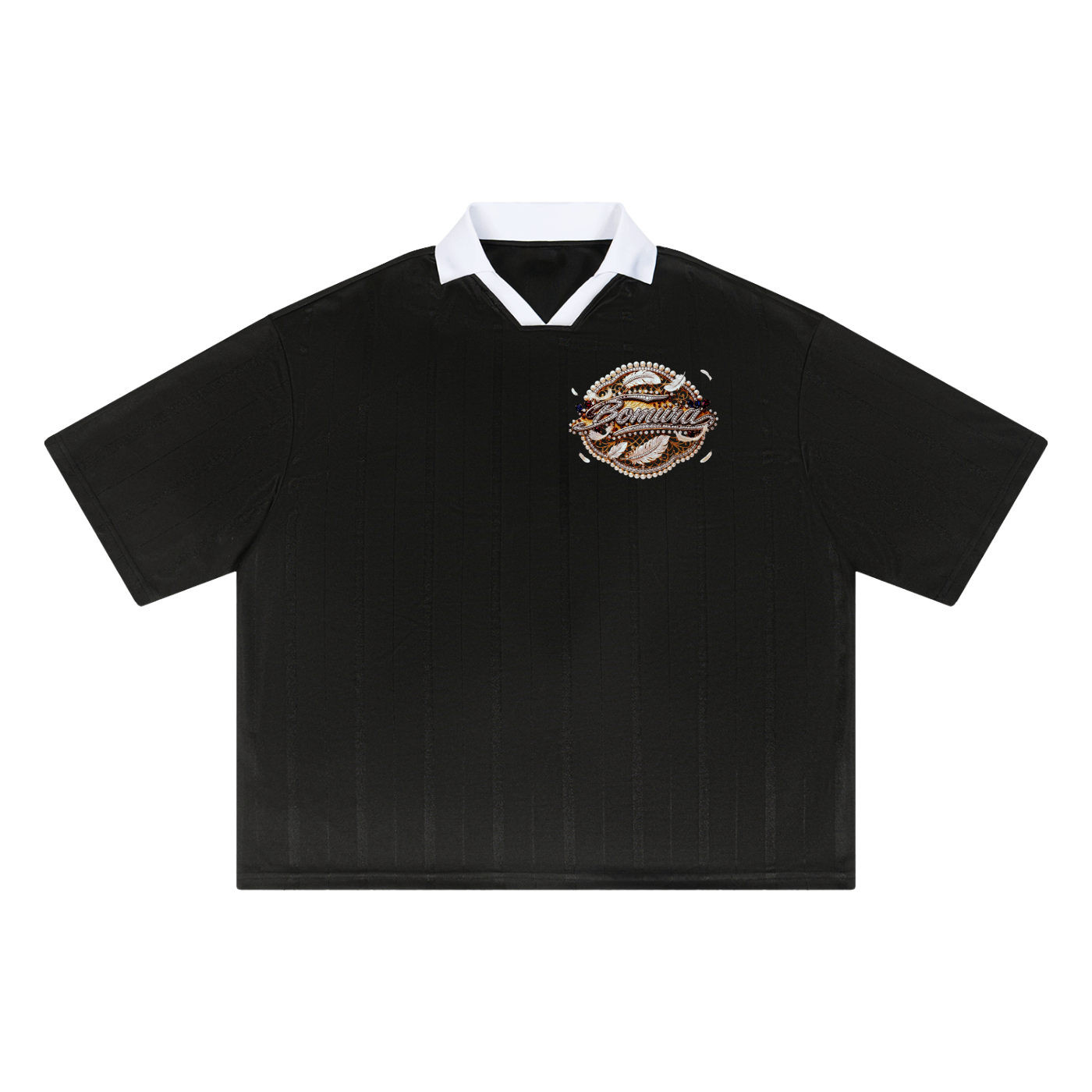 Bomura Medallion "Calcio" Striped Boxy Jersey