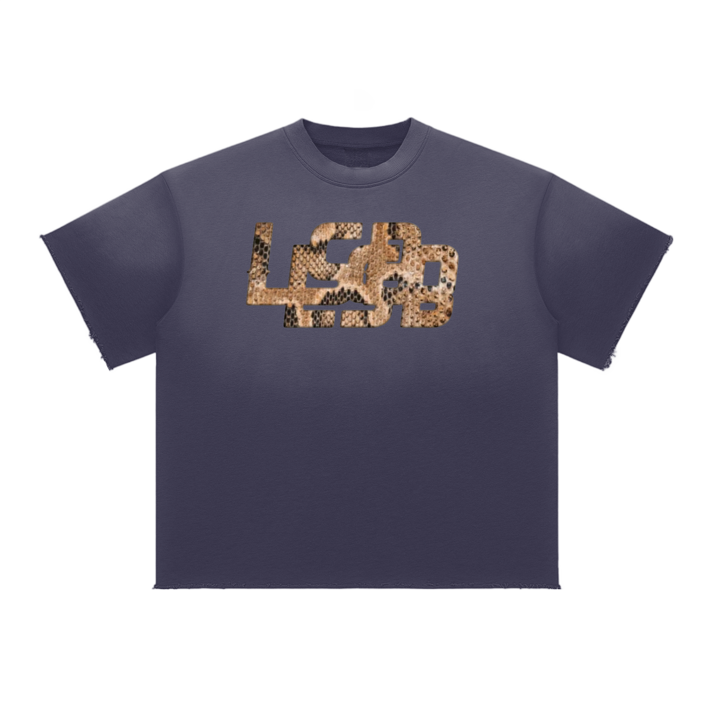 LSB Double Python Embroidered Oversized Cotton Tee