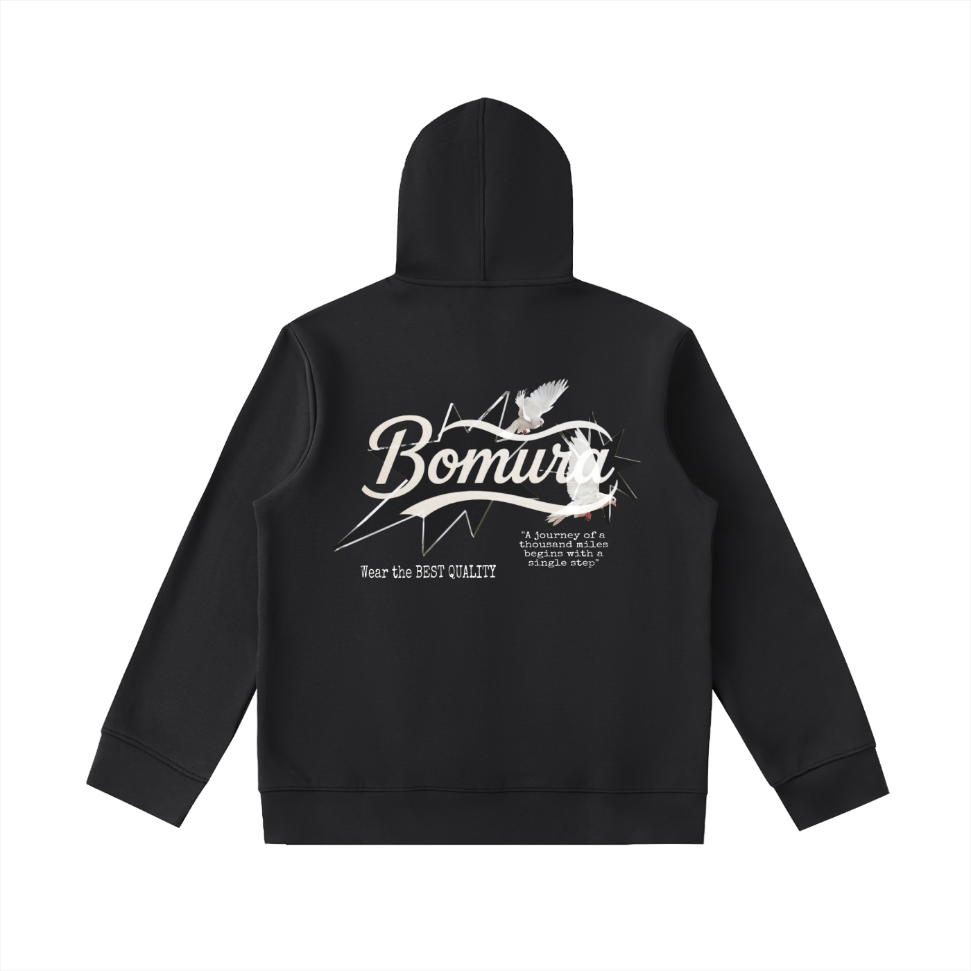 Bomura Dove Script Zip Hoodie