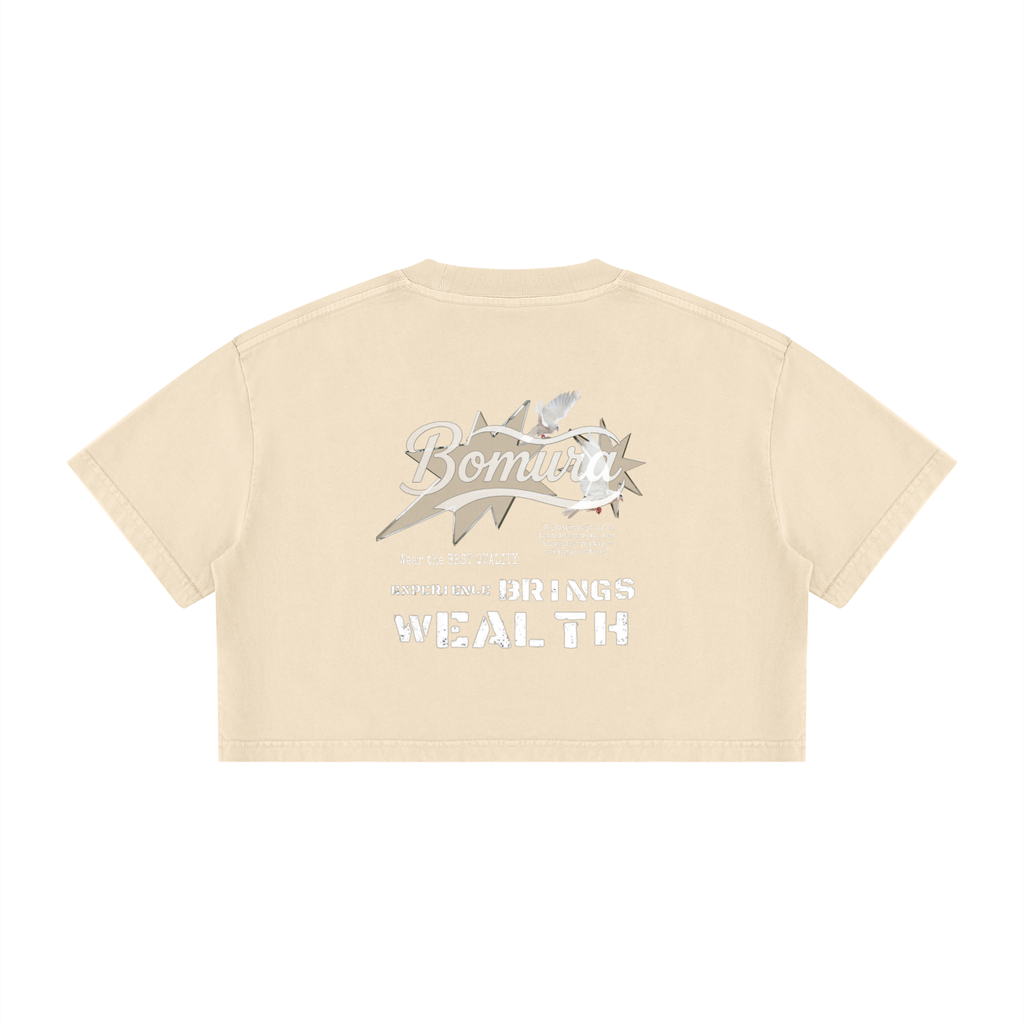 Women's Mineral Wash Cotton Crop T-Shirt