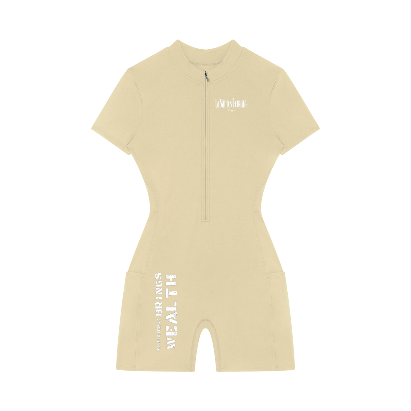 Women's Quarter-Zip Short Sleeve Romper