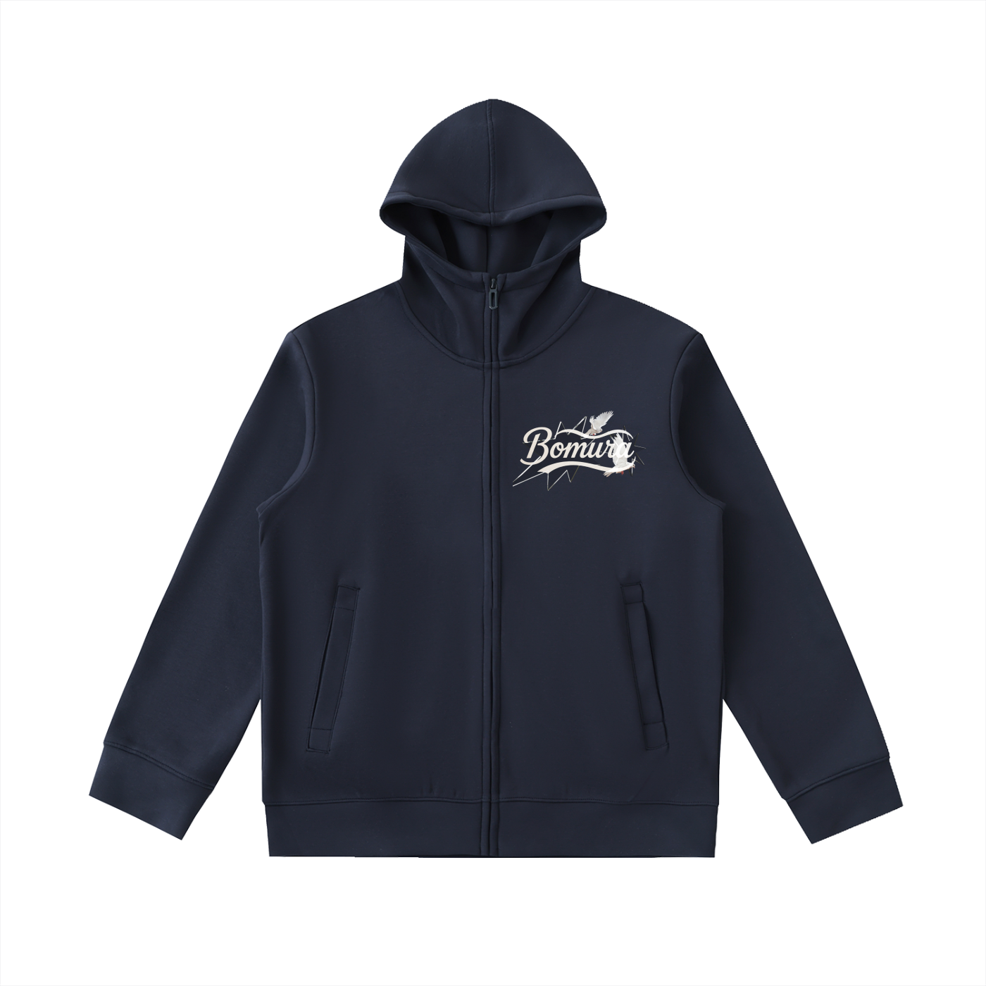 Bomura Dove Script Zip Hoodie