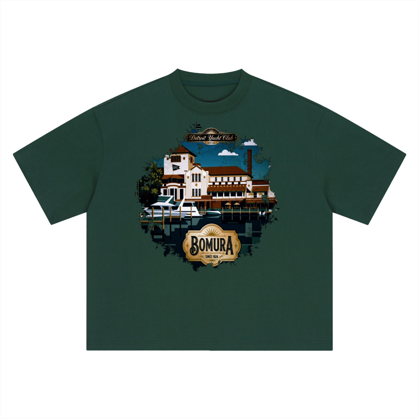 Detroit Yacht Club 1928 Oversized Tee by Bomura