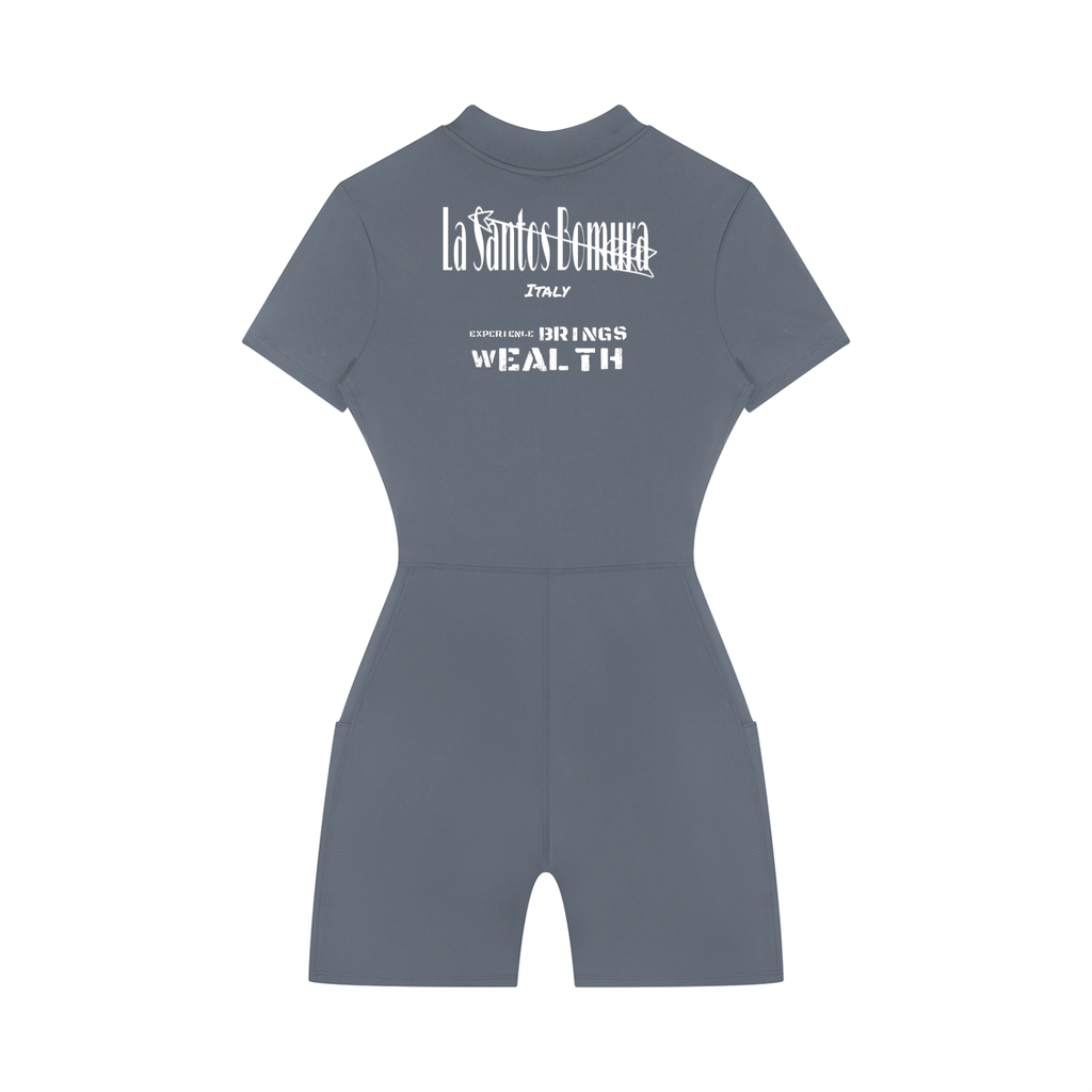 Women's Quarter-Zip Short Sleeve Romper