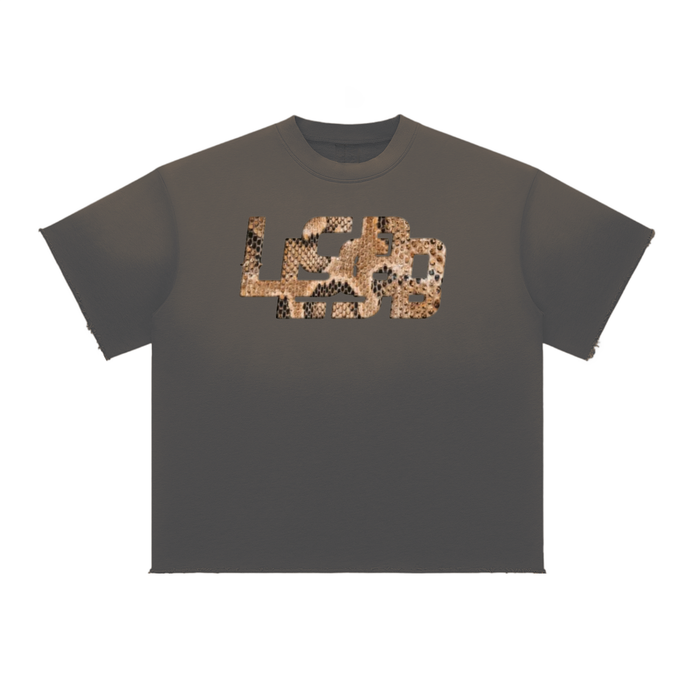 LSB Double Python Embroidered Oversized Cotton Tee