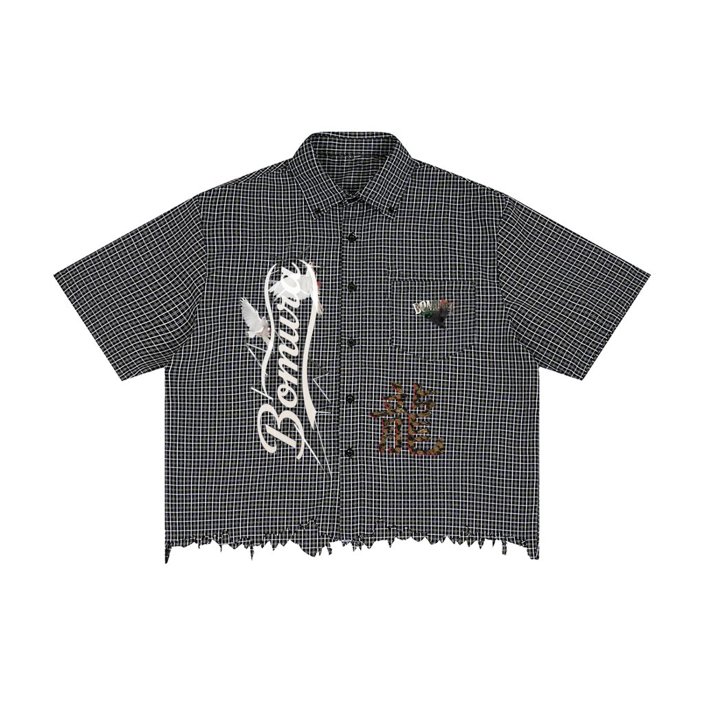 Bomura Edition Huida Distressed Plaid Box Shirt