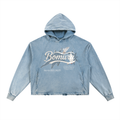 Bomura Collection '26 Vintage Washed Frayed-Hem Hoodie