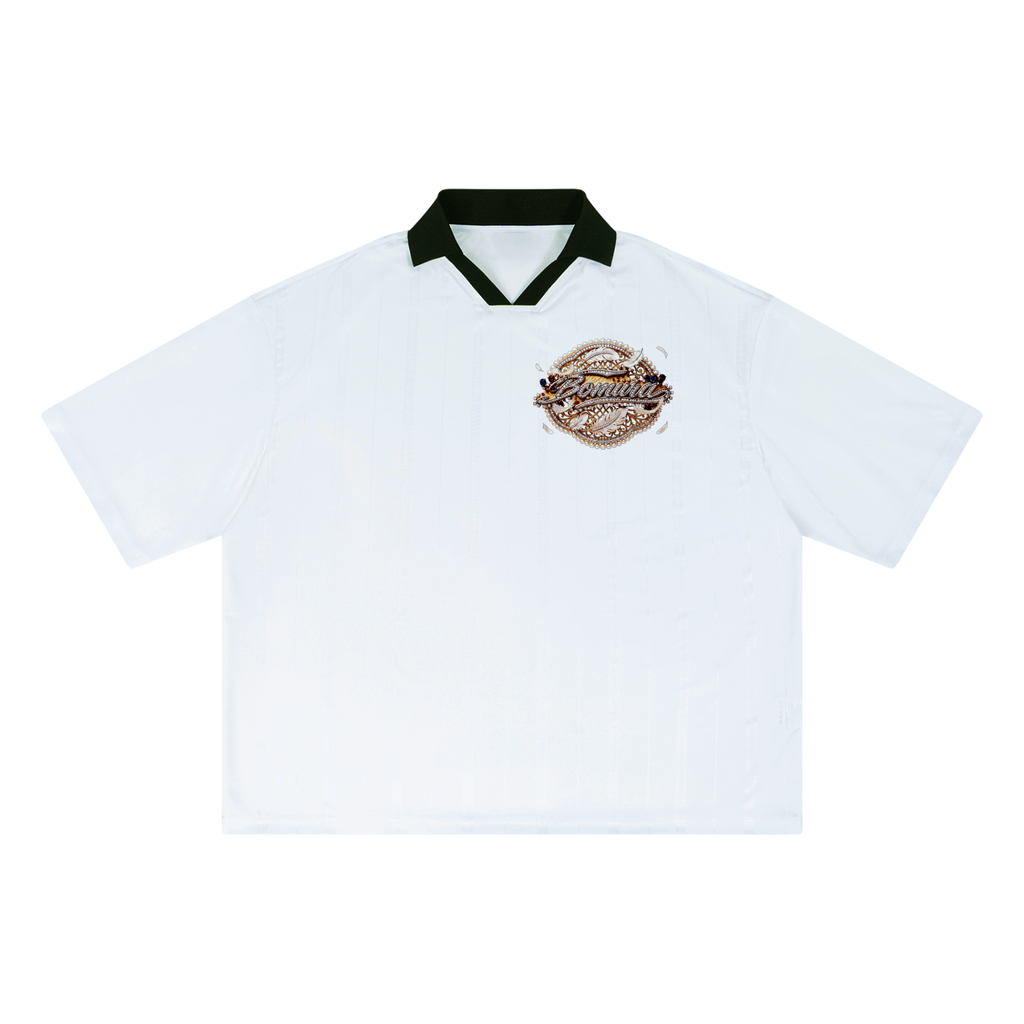 Bomura Medallion "Calcio" Striped Boxy Jersey