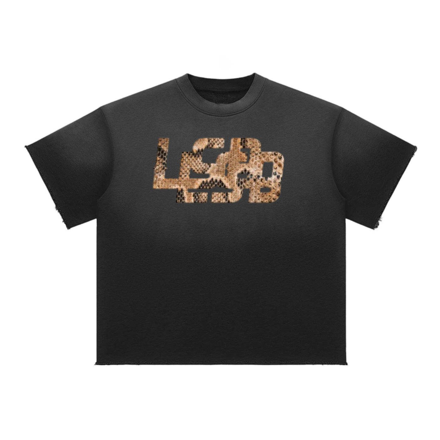 LSB Double Python Embroidered Oversized Cotton Tee