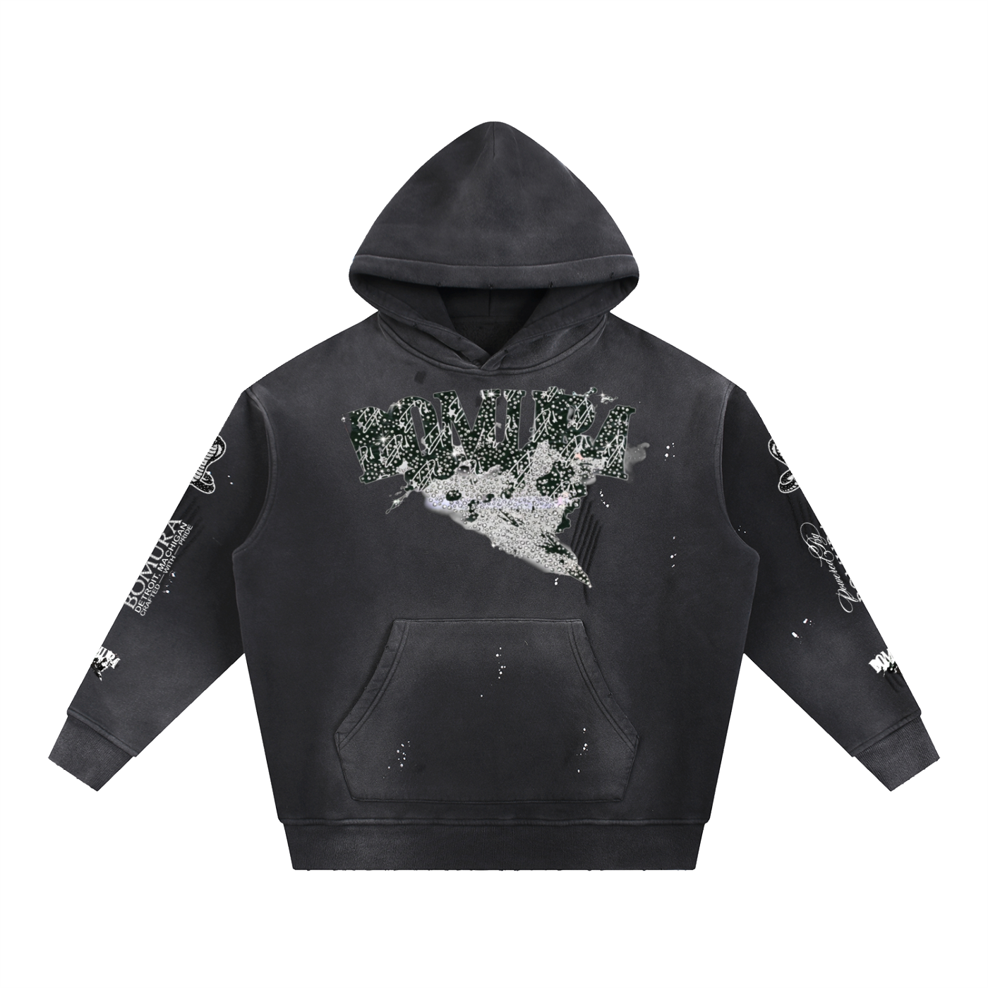 Bomura Vintage Via Vandetta Embellished Hoodie