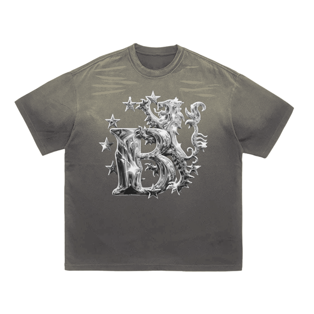 Bomura Inferno Lion Emblem Washed Monogram Tee