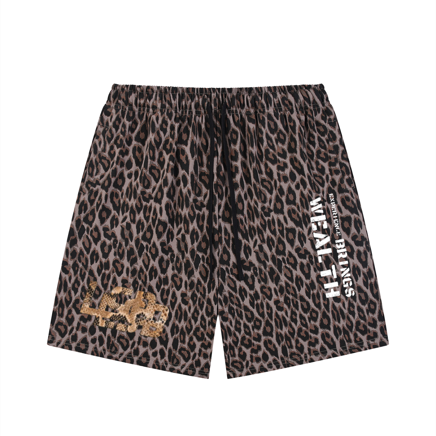 Unisex Heavyweight Leopard Drawstring Shorts