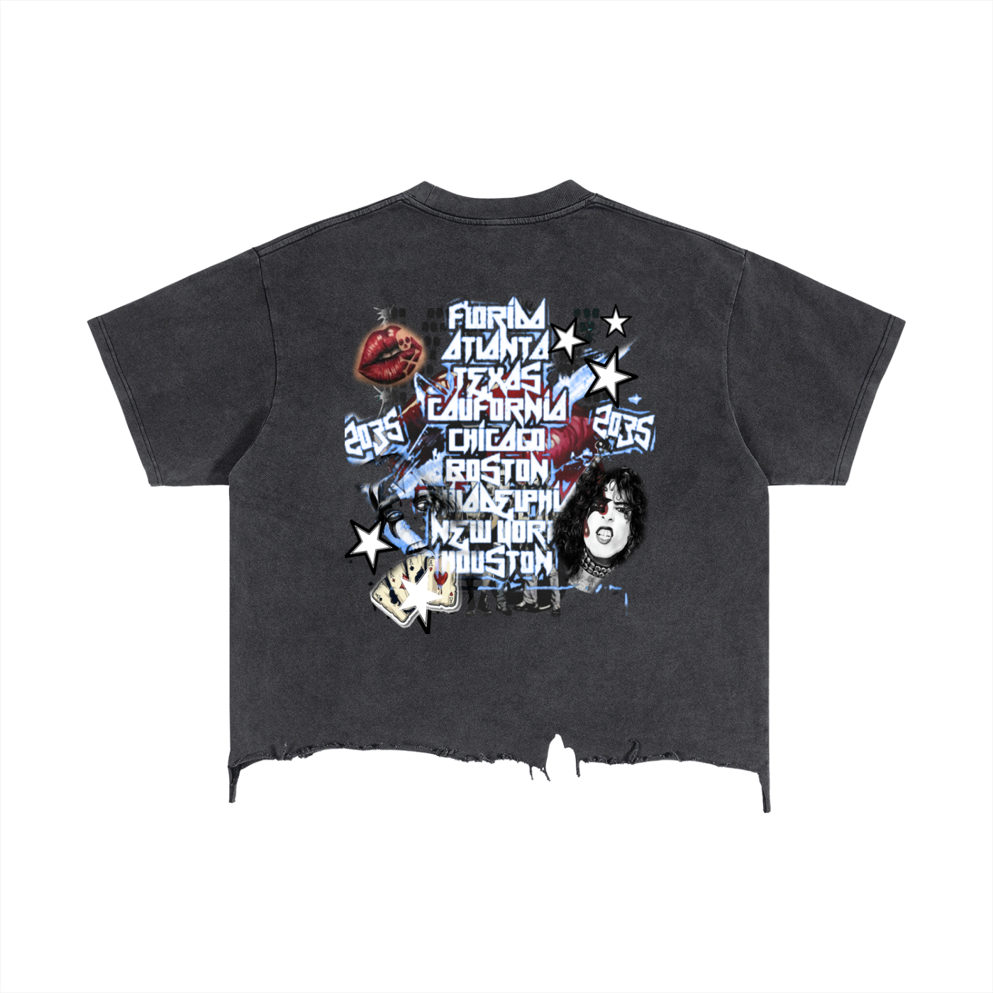 Bomura Collection '26 KISS TOUR 2035 Vintage Boxy Distressed T-Shirt