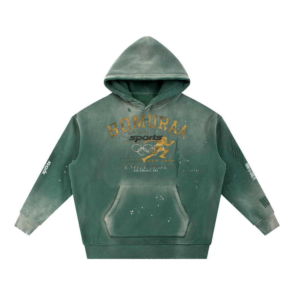 Bomuraa Athletic Vintage Detroit Fleece Hoodie