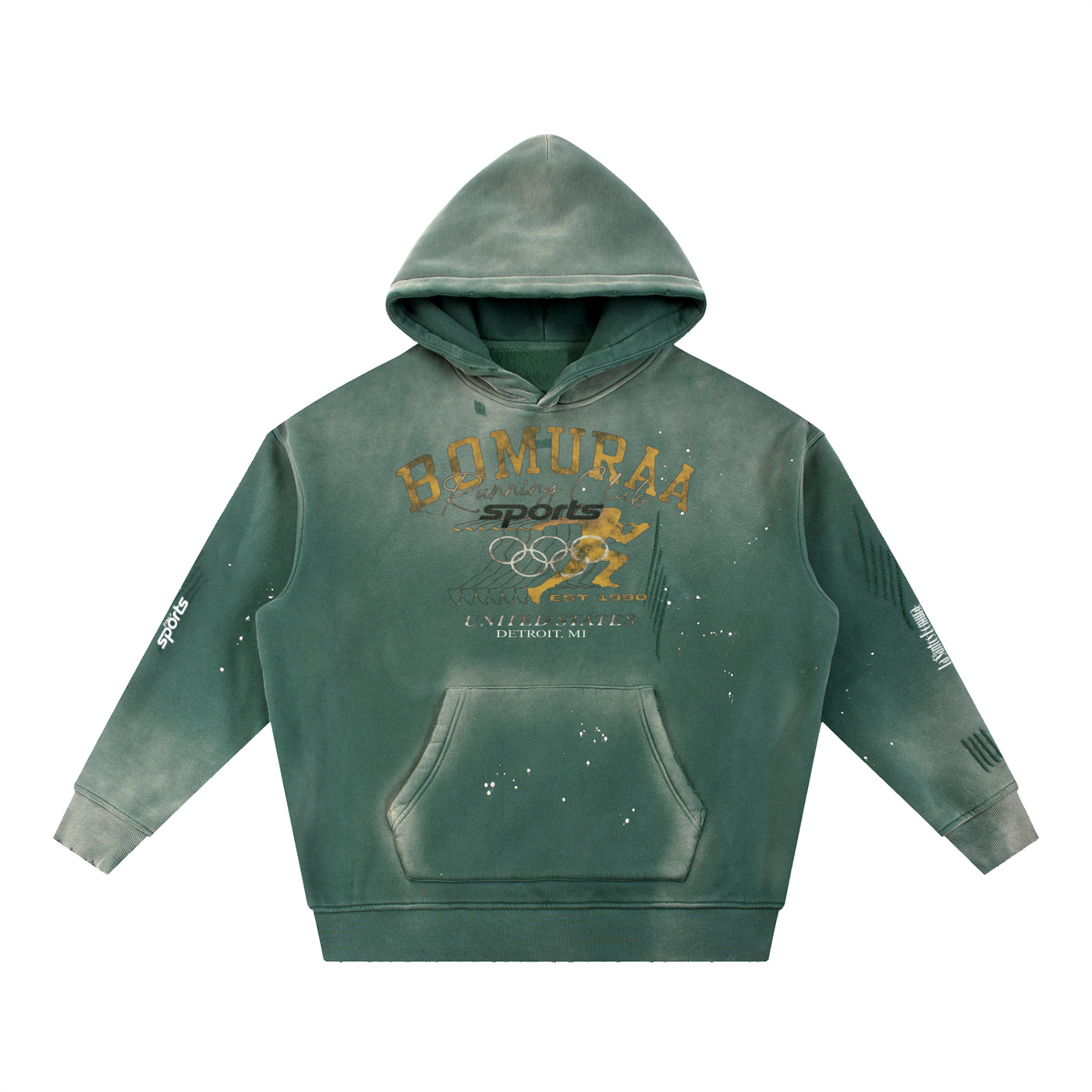 Bomuraa Athletic Vintage Detroit Fleece Hoodie