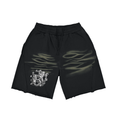 Bomura Inferno Lion Emblem Washed Monogram Shorts