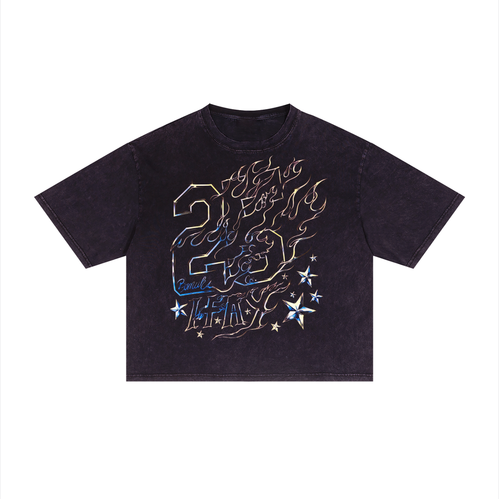 Bomura "Nautical Burn 25" Washed Crop Tee