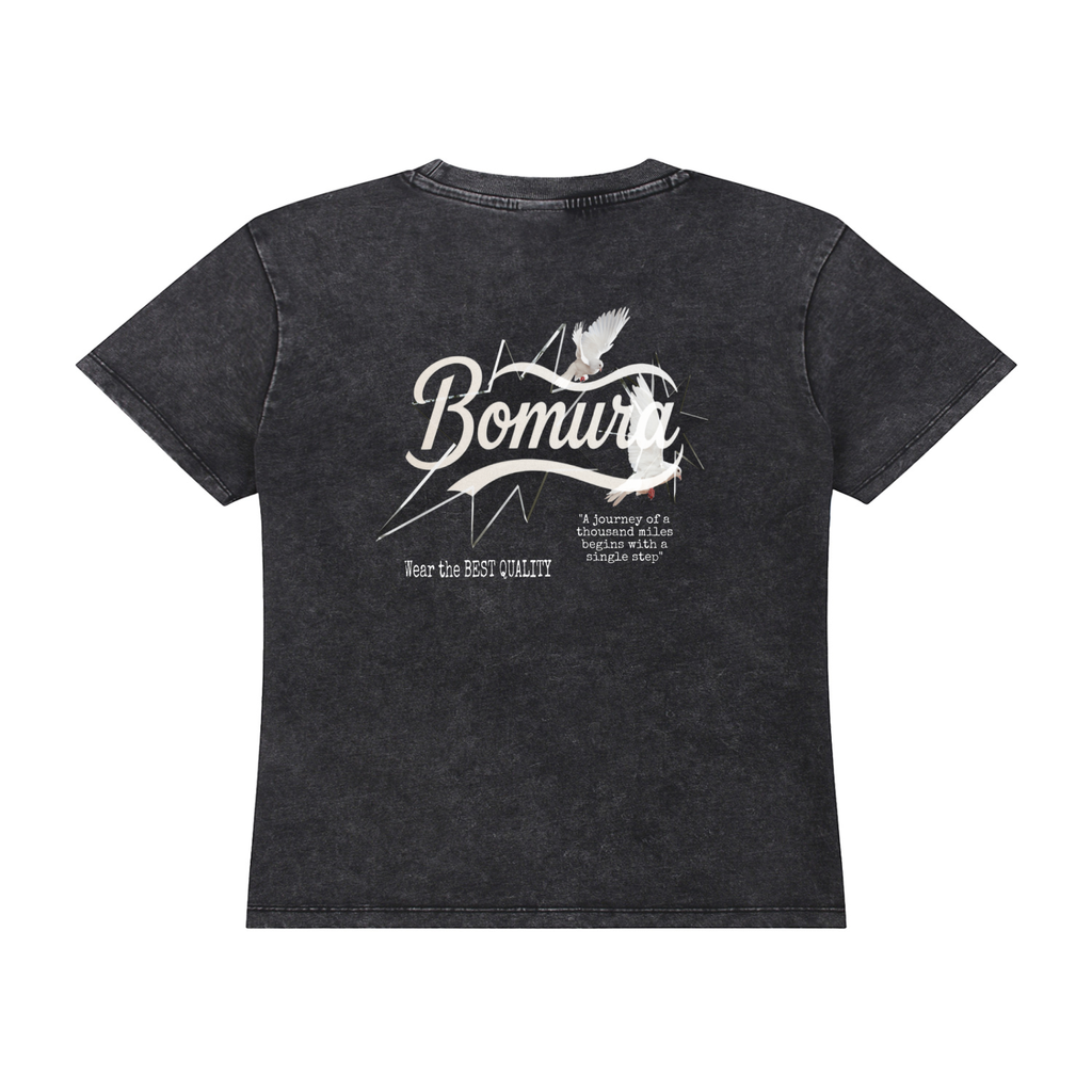 Bomura Collection '26 Summer Issues Vintage Wash Drop Shoulder T-shirt
