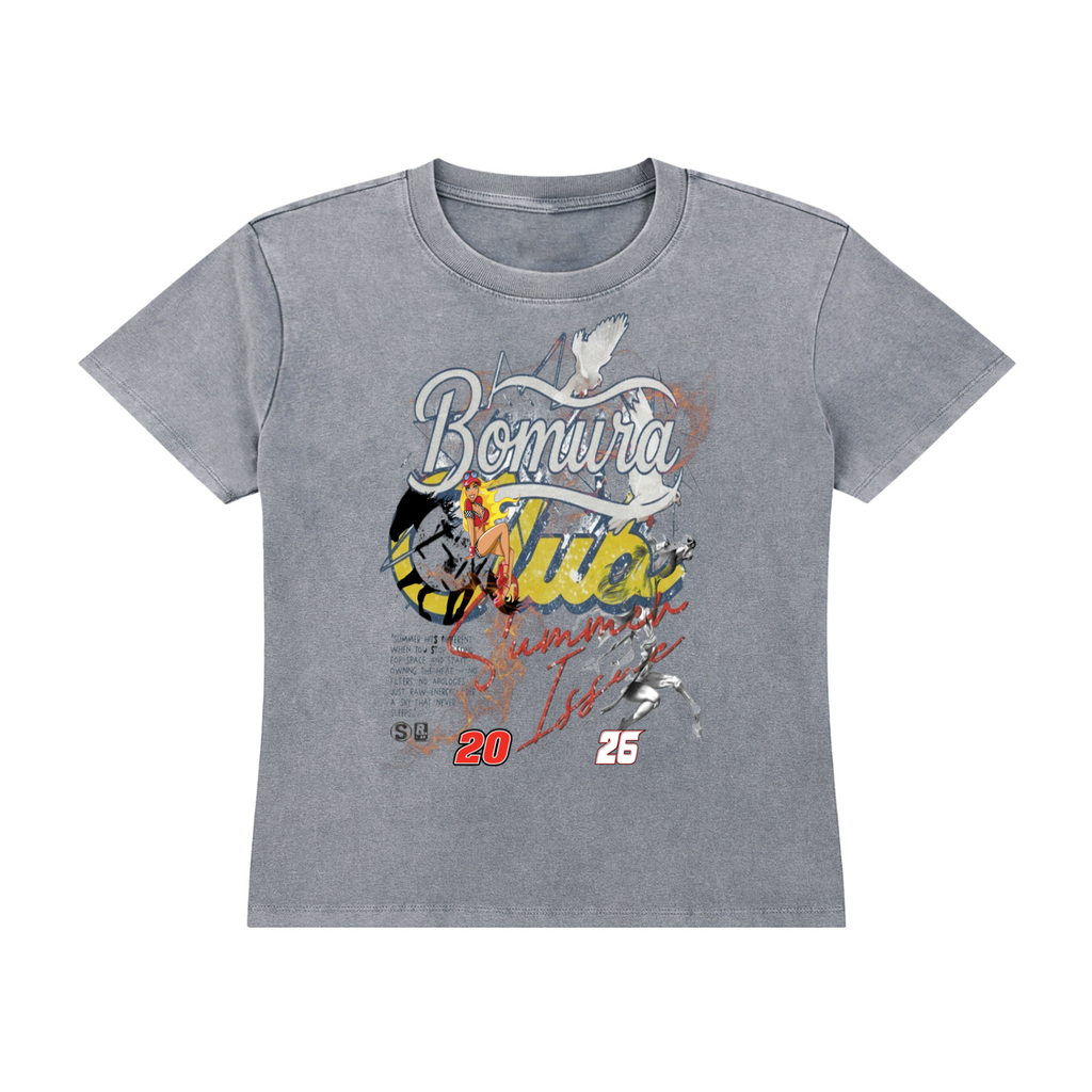 Bomura Collection '26 Summer Issues Vintage Wash Drop Shoulder T-shirt