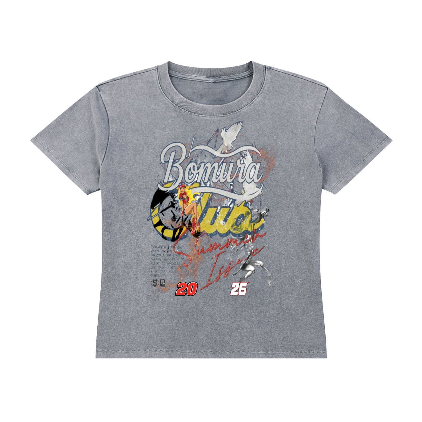 Bomura Collection '26 Summer Issues Vintage Wash Drop Shoulder T-shirt