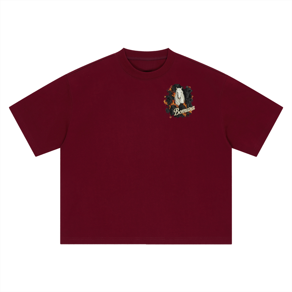 Bomura Ember Stallion Embroidered Oversized Tee