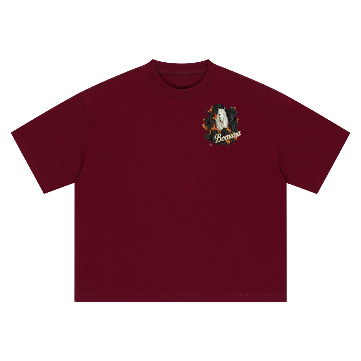 Bomura Ember Stallion Embroidered Oversized Tee