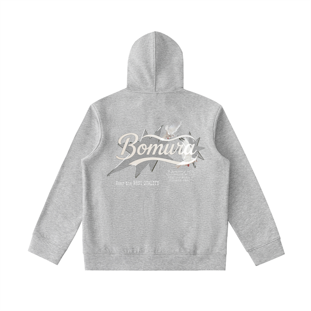 Bomura Dove Script Zip Hoodie