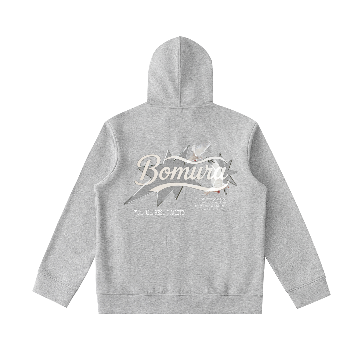 Bomura Dove Script Zip Hoodie