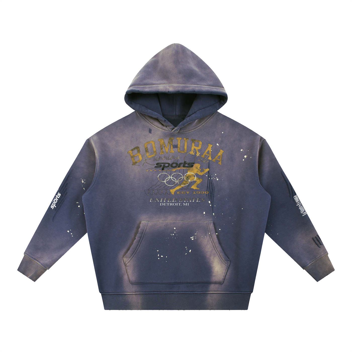 Bomuraa Athletic Vintage Detroit Fleece Hoodie