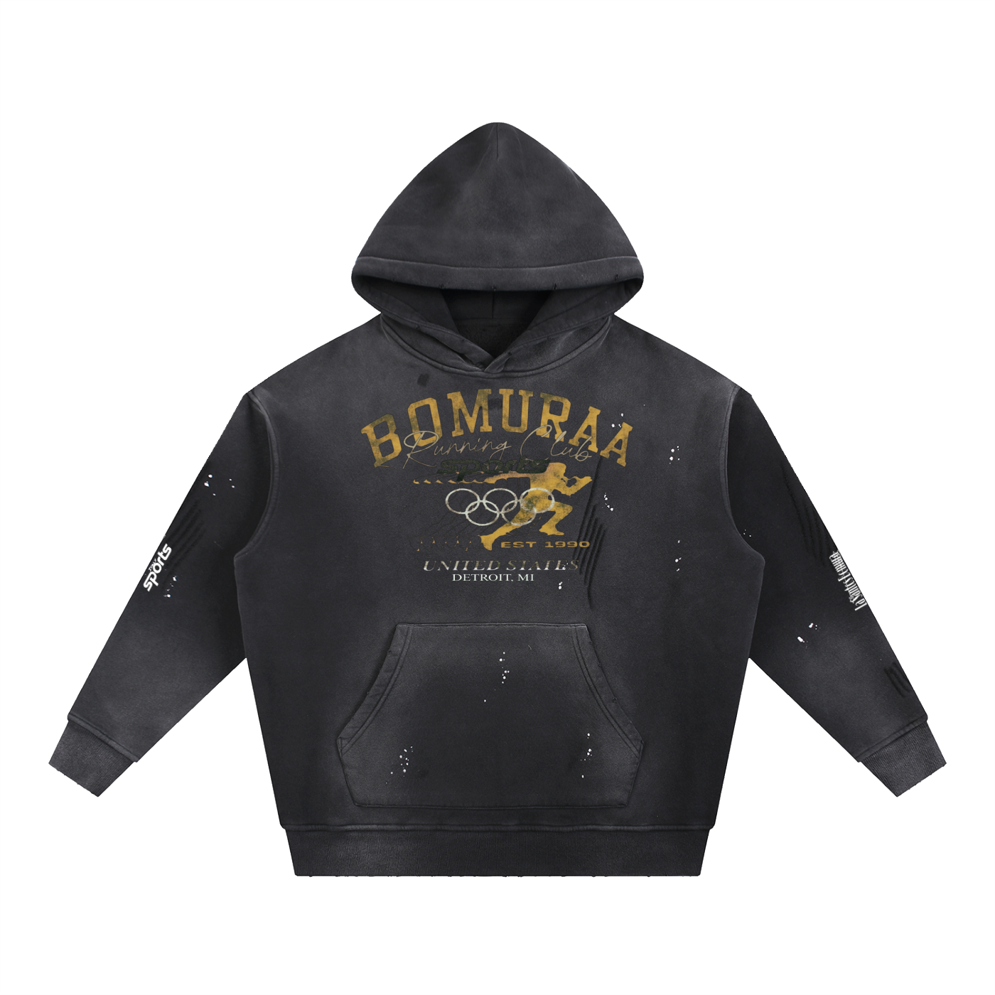Bomuraa Athletic Vintage Detroit Fleece Hoodie