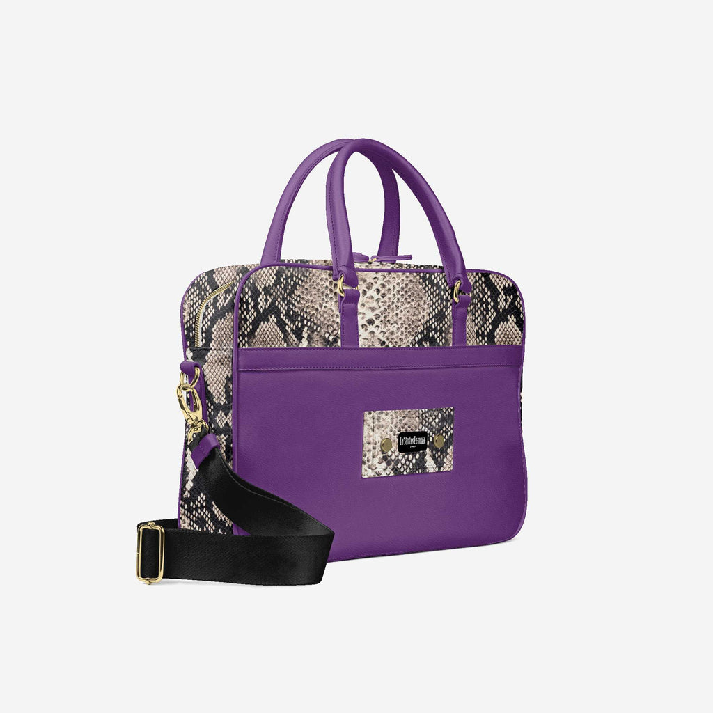 Bomura Men's Slim Python Leather Briefcase
