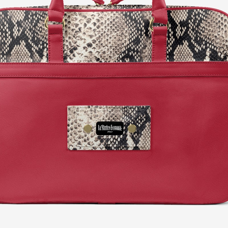 Bomura Men's Slim Python Leather Briefcase