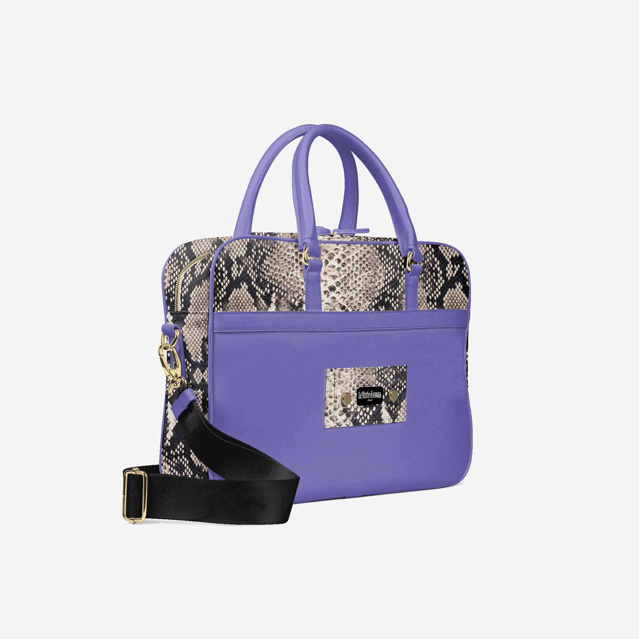 Bomura Men's Slim Python Leather Briefcase