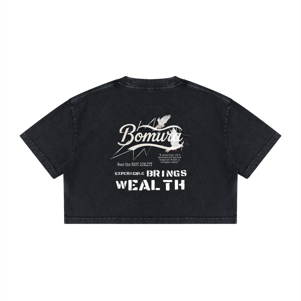 Women's Mineral Wash Cotton Crop T-Shirt
