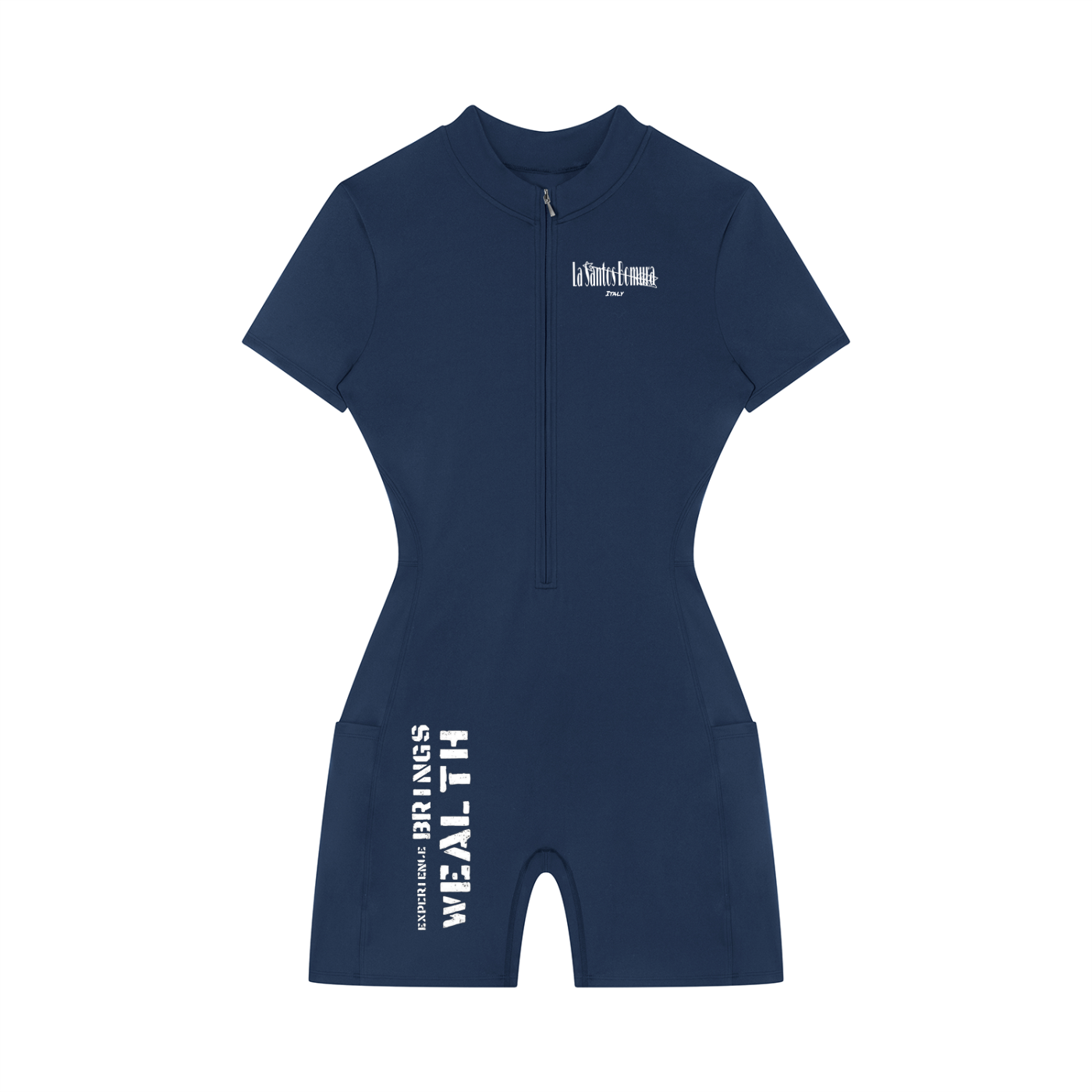 Women's Quarter-Zip Short Sleeve Romper