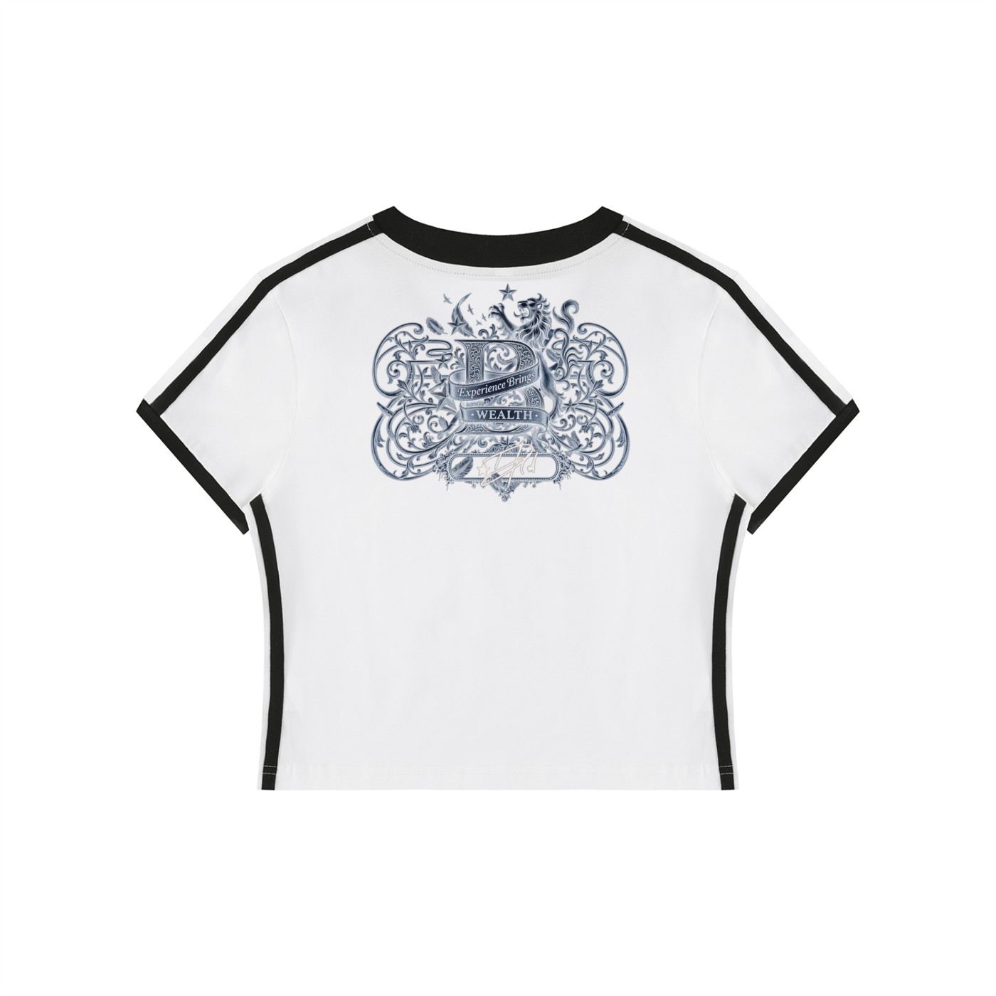 Women's Retro Binding V-Neck Crop T-Shirt