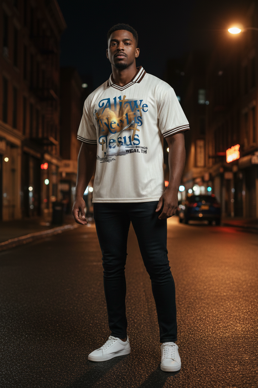 All We Need Is Jesus Tee - Front Editorial