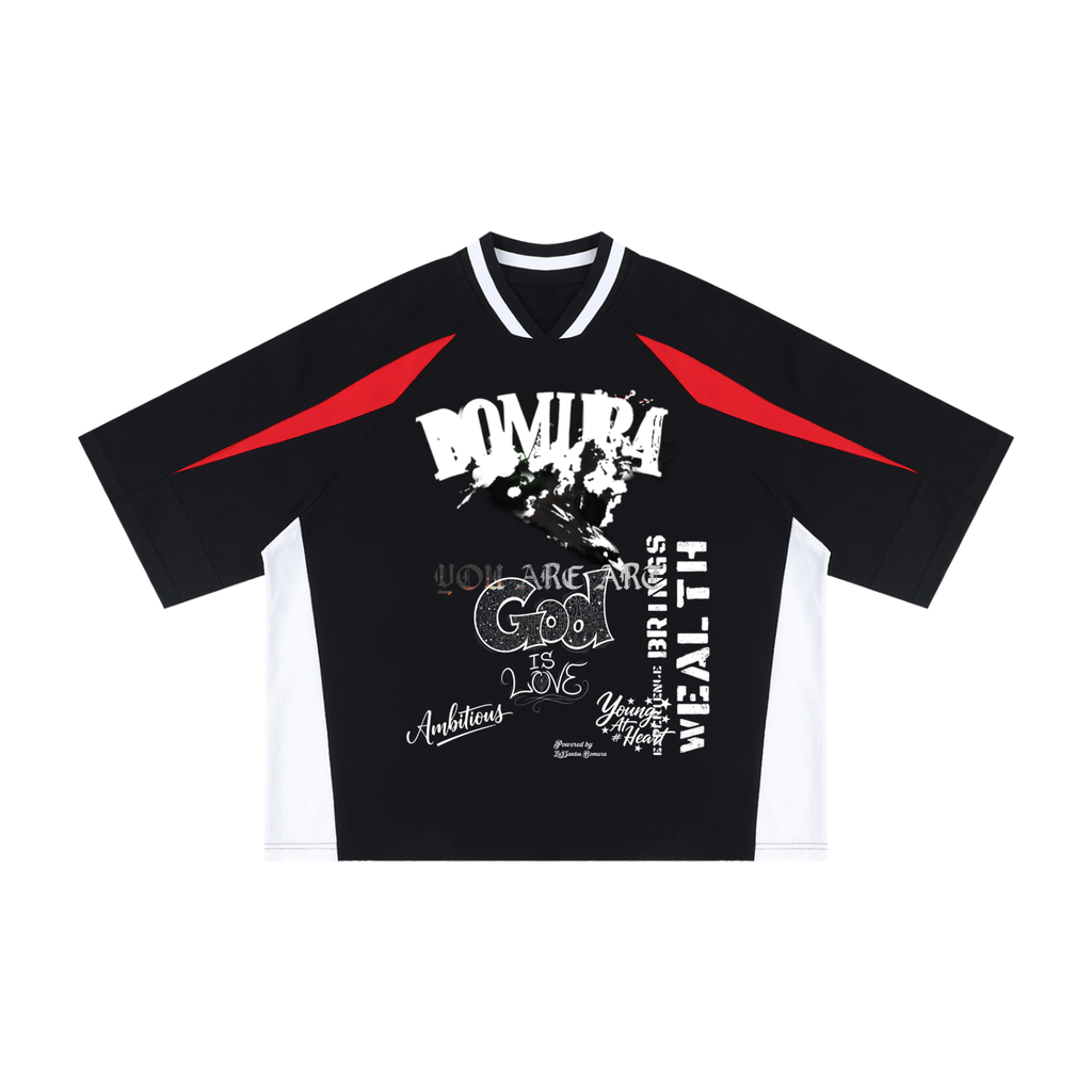Bomura Wealth Manifesto "God Is Love" Color Block Jersey Tee