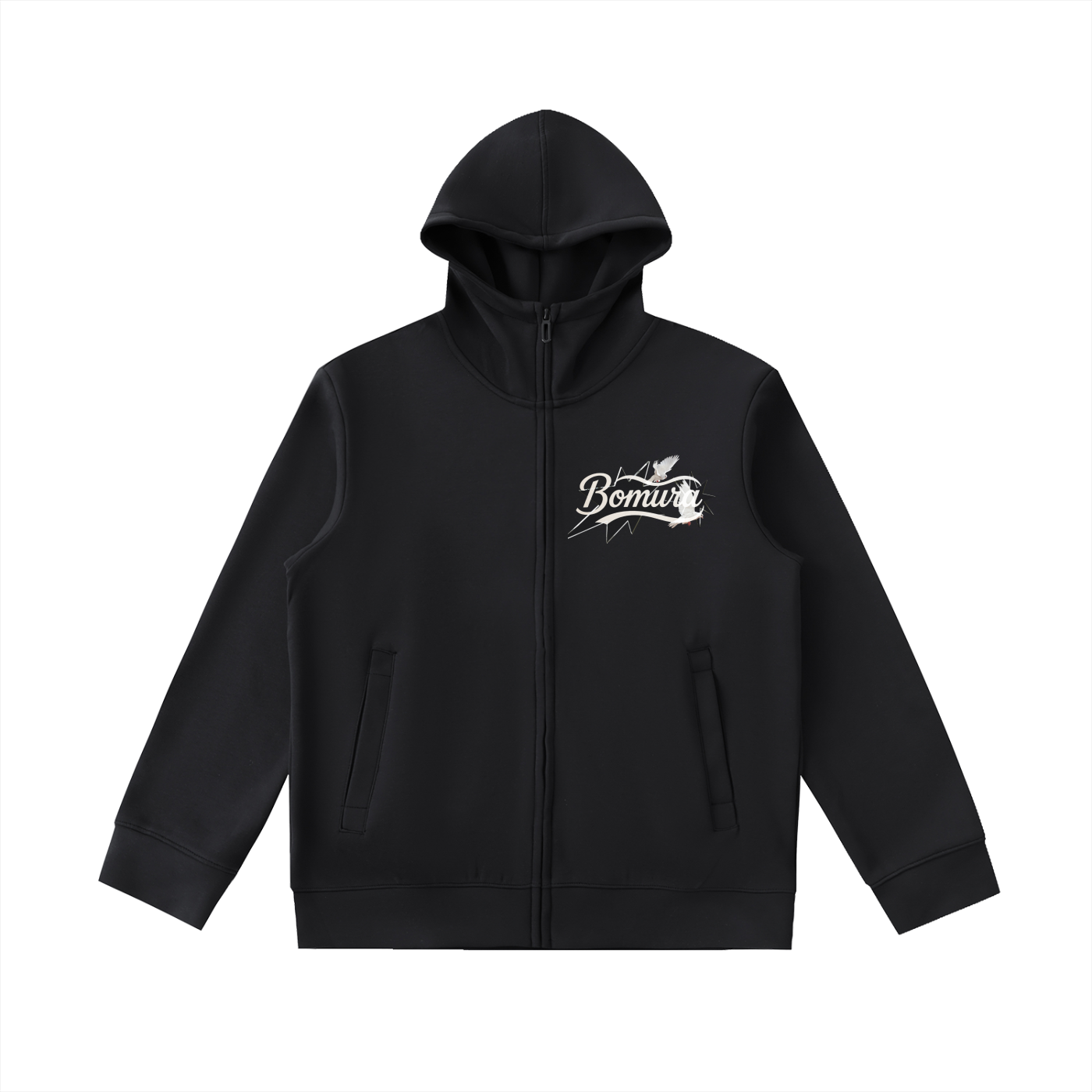 Bomura Dove Script Zip Hoodie