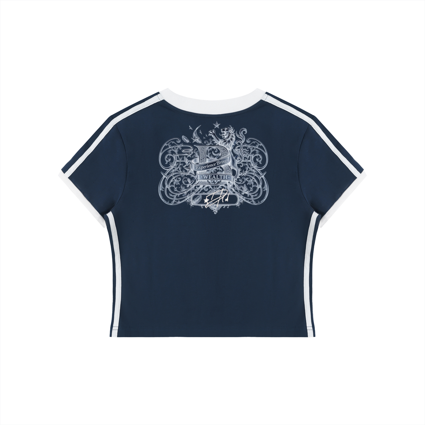 Women's Retro Binding V-Neck Crop T-Shirt