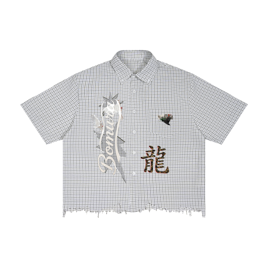 Bomura Edition Huida Distressed Plaid Box Shirt