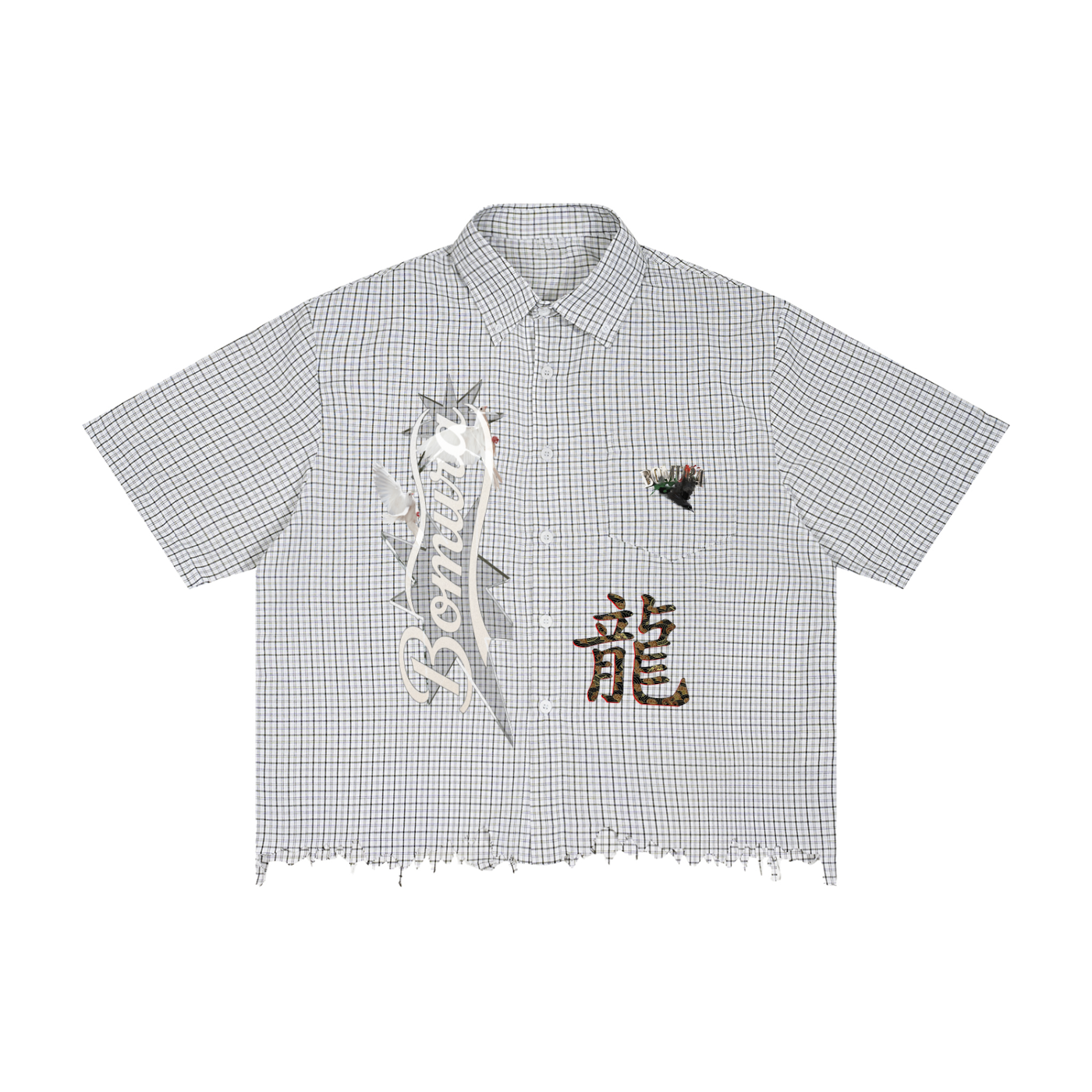 Bomura Edition Huida Distressed Plaid Box Shirt
