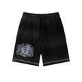 Bomura "Experience Brings Wealth" Lion Crest Contrast Stitch Sunfade Waffle Shorts
